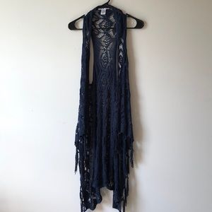 NEW Blue crochet vest